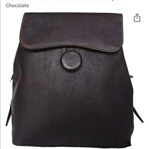 Brown leather backpack purse by Piel